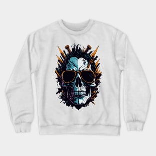 Skull with guns wearing sunglasses Crewneck Sweatshirt